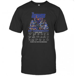 The New York Giants 95Th Anniversary 1925 2020 Signature Tshirt